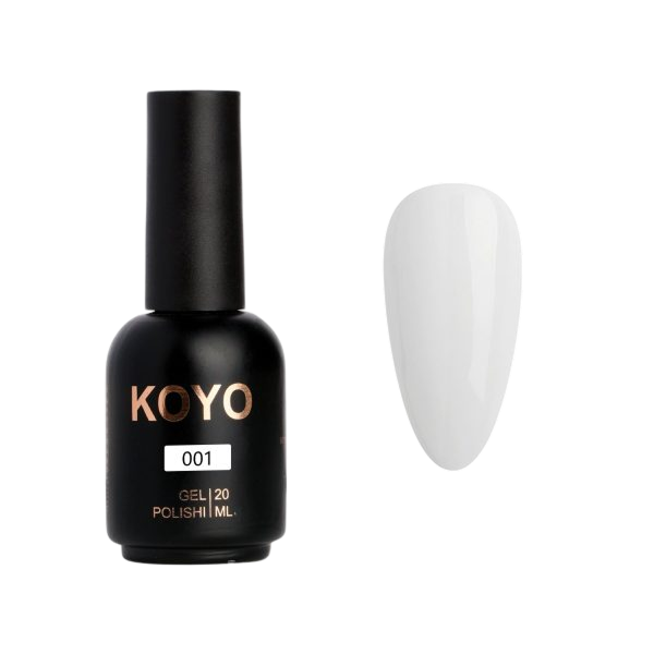 לק ג'ל KOYO גוון 001 לבן טיפקס