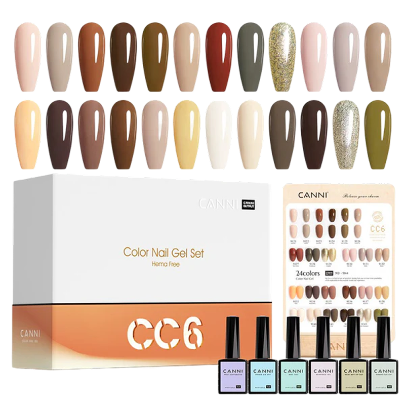 סט ג’ל לציפורניים – Canni Color Nail Gel Set CC6